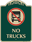 Green Background – No Trucks Sign