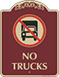 Burgundy Background – No Trucks Sign