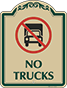 Green Border & Text – No Trucks Sign
