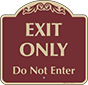 Burgundy Background – Exit Only Do Not Enter Sign