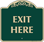 Green Background – Exit Here Sign