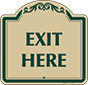 Green Border & Text – Exit Here Sign