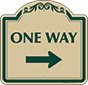 Green Border & Text – One Way Sign (Right Arrow)