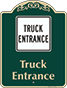 Green Background – Truck Entrance Sign