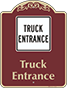 Burgundy Background – Truck Entrance Sign