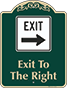 Green Background – Exit To The Right Sign