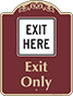 Burgundy Background – Exit Only Sign