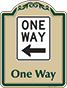 Green Border & Text – One Way Sign (Left Arrow)