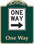 Green Background – One Way Sign (Right Arrow)