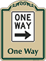 Green Border & Text – One Way Sign (Right Arrow)