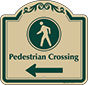 Green Border & Text – Pedestrian Crossing Left Sign