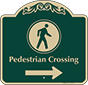 Green Background – Pedestrian Crossing Right Sign