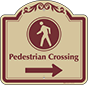 Burgundy Border & Text – Pedestrian Crossing Right Sign
