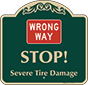 Green Background – Wrong Way Stop Sign