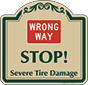 Green Border & Text – Wrong Way Stop Sign