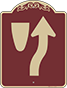 Burgundy Background – Keep Right Sign