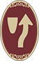 Burgundy Background – Keep Right Sign