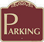 Burgundy Background – Parking Area Sign