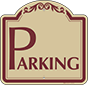 Burgundy Border & Text – Parking Area Sign