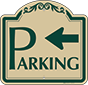 Green Border & Text – Parking Area Sign (Left Arrow)
