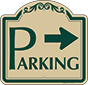 Green Border & Text – Parking Area Sign (Right Arrow)