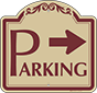 Burgundy Border & Text – Parking Area Sign (Right Arrow)