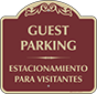 Burgundy Background – Bilingual Guest Parking Sign