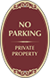Burgundy Background – No Parking Private Property Sign