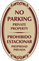 Burgundy Border & Text – Bilingual No Parking Private Property Sign