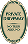 Green Border & Text – Private Drive No Turn Around Sign