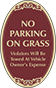 Burgundy Background – No Parking On Grass Sign