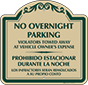 Green Border & Text – Bilingual No Overnight Parking Sign