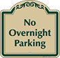 Green Border & Text – No Overnight Parking Sign