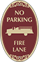 Burgundy Background – No Parking Fire Lane Sign