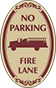 Burgundy Border & Text – No Parking Fire Lane Sign