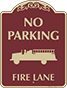Burgundy Background – No Parking Fire Lane Sign