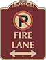 Burgundy Background – Fire Lane (Double Arrow) Sign