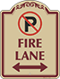 Burgundy Border & Text – Fire Lane (Double Arrow) Sign