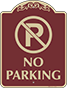 Burgundy Background – No Parking Sign