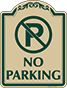 Green Border & Text – No Parking Sign