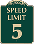 Green Background – Speed Limit 5 Sign
