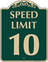 Green Background – Speed Limit 10 Sign