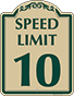Green Border & Text – Speed Limit 10 Sign