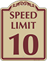 Burgundy Border & Text – Speed Limit 10 Sign