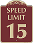 Burgundy Background – Speed Limit 15 Sign