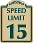 Green Border & Text – Speed Limit 15 Sign