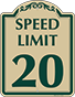 Green Border & Text – Speed Limit 20 Sign