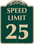 Green Background – Speed Limit 25 Sign