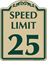 Green Border & Text – Speed Limit 25 Sign