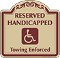 Burgundy Border & Text – Reserved Handicapped Sign